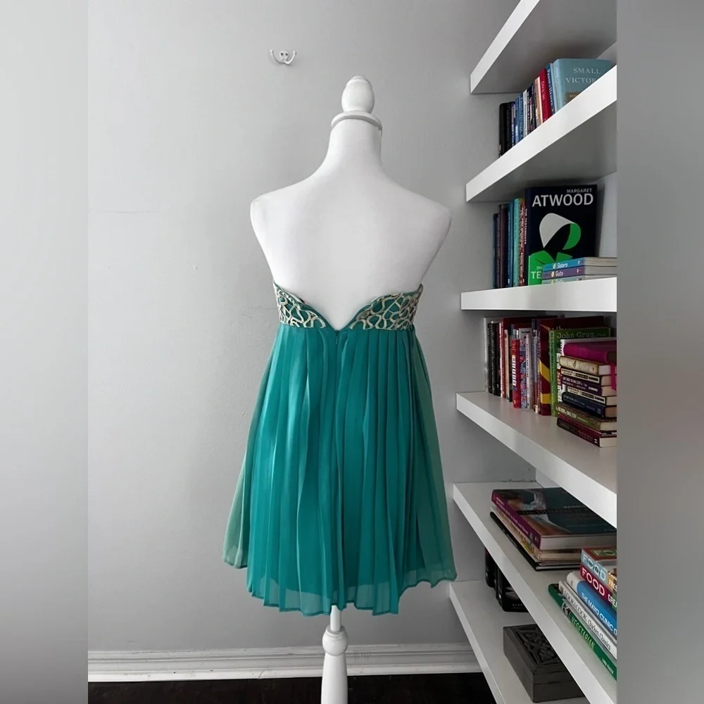 Lilly Pulitzer Jillie Night Out dress Chic Strapless Jewel Silk Gold Empire Sz 2 - Picture 8 of 16